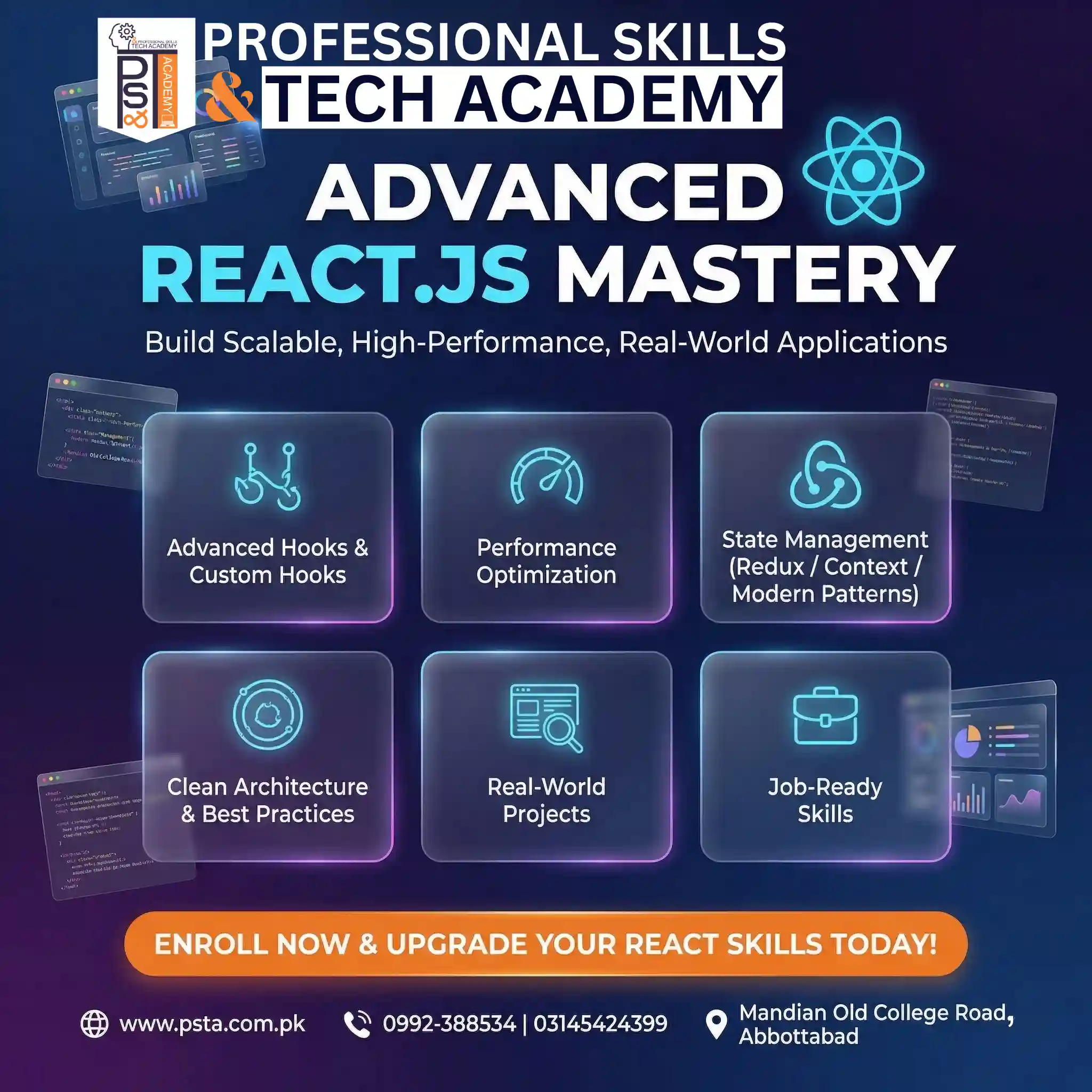 Advanced React.js Mastery: Build Scalable Real-World Applications - IT Course in Abbottabad