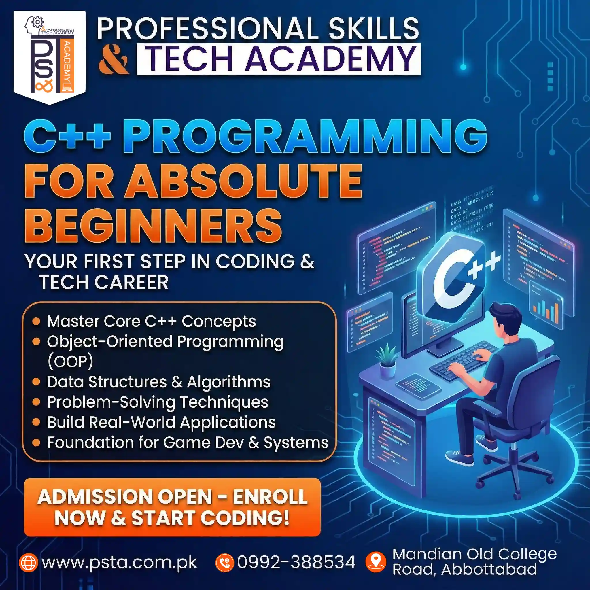 Best C++ Programming Course for Beginners in Pakistan - IT Course in Abbottabad