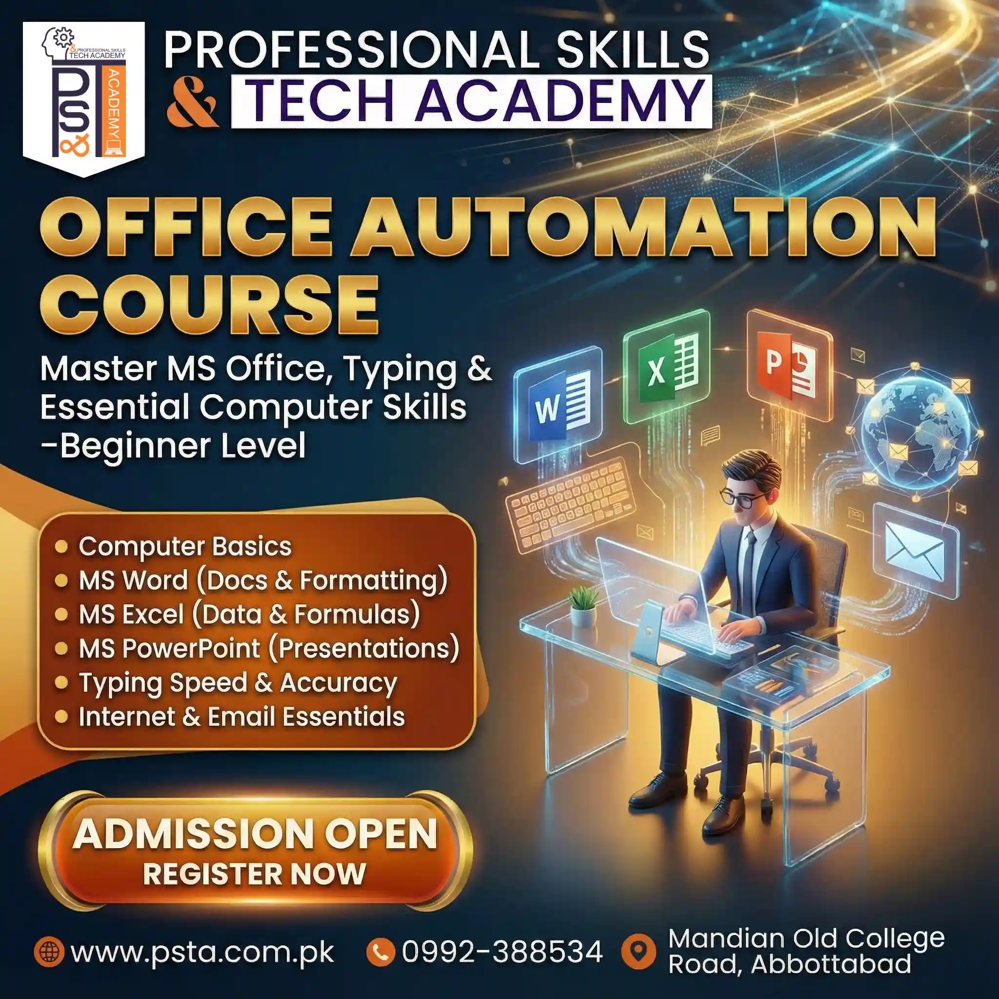 Certified Office Automation Course: Master MS Office & Computer Basics - IT Course in Abbottabad