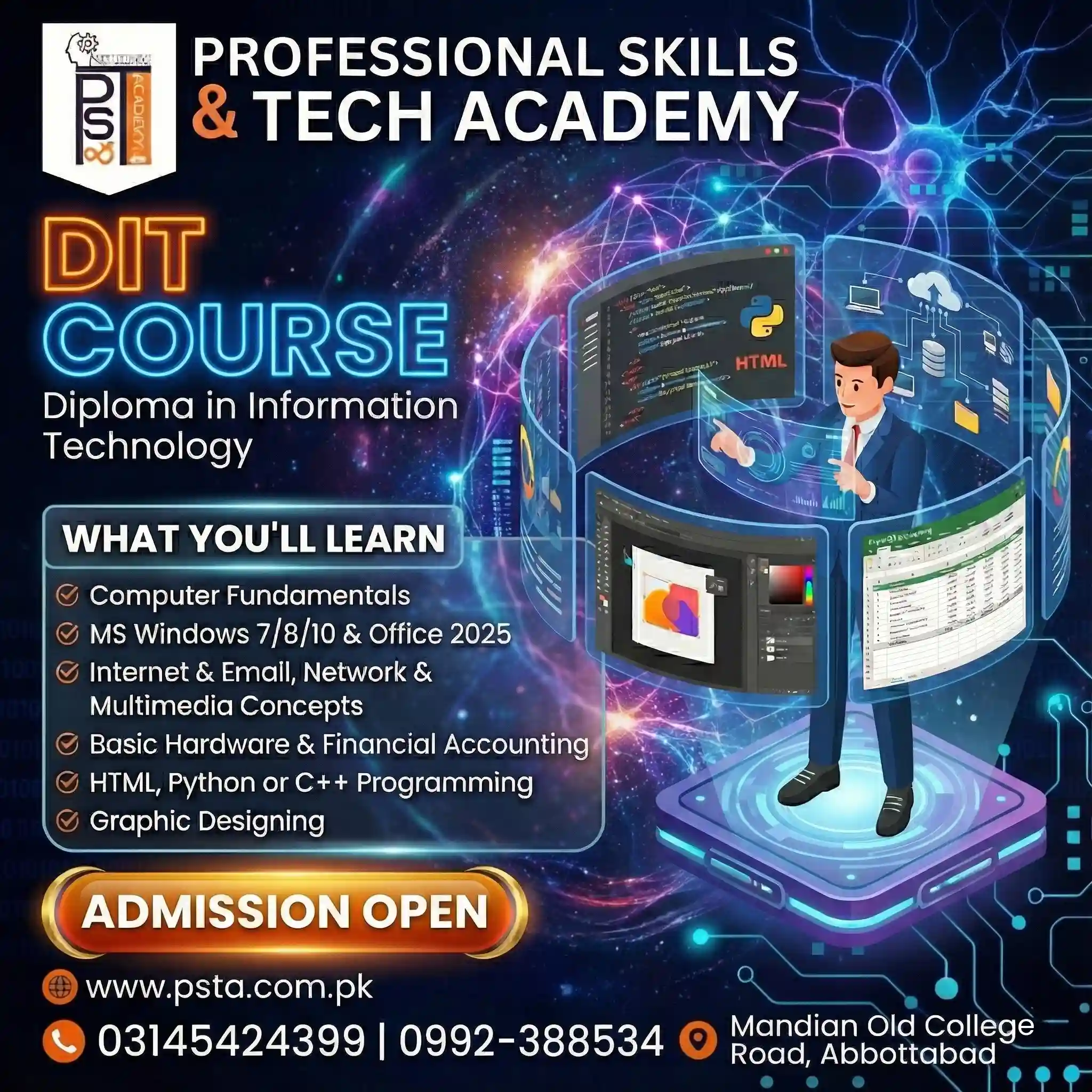 Diploma in Information Technology (DIT) – 1 Year Certified Program - IT Course in Abbottabad