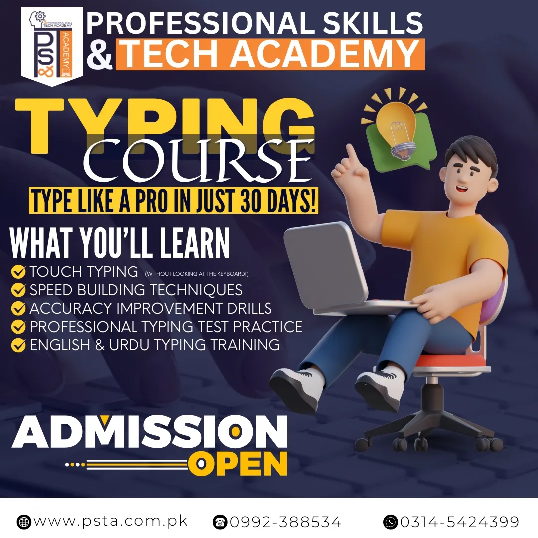 Professional Typing Course in Abbottabad (English & Urdu)